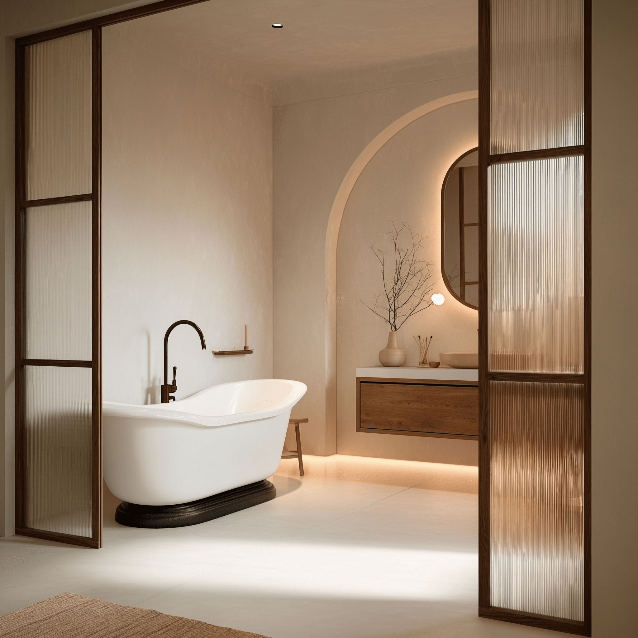 Bồn tắm DR03 màu trắng, chất liệu Solid Surface, thiết kế freestanding tối giản, tạo điểm nhấn thanh lịch cho phòng tắm cao cấp.