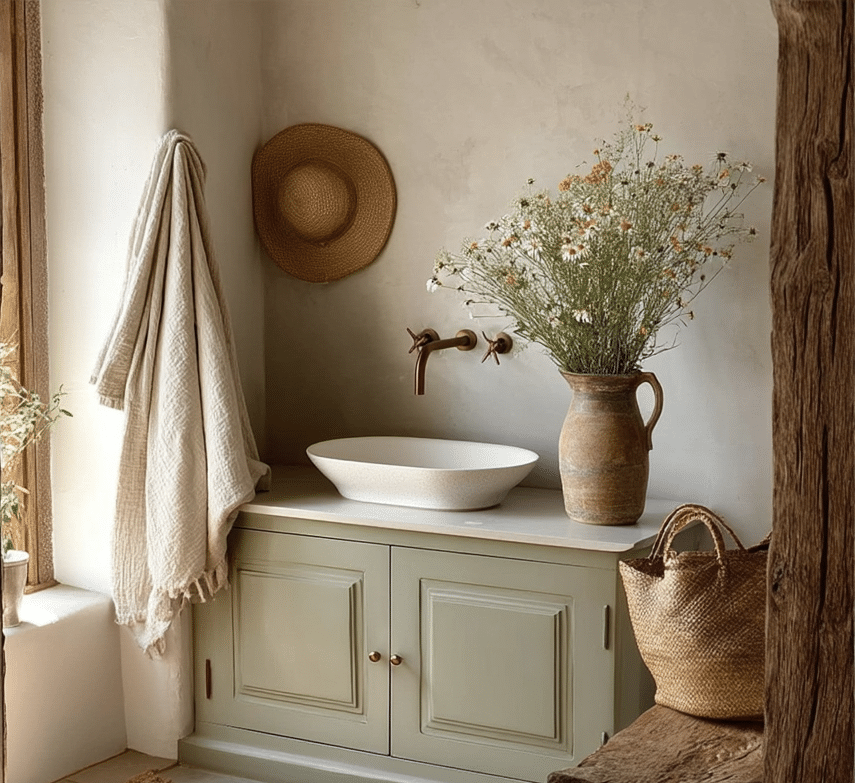 Lavabo oval solid surface cao cấp Daro trong phòng tắm sang trọng