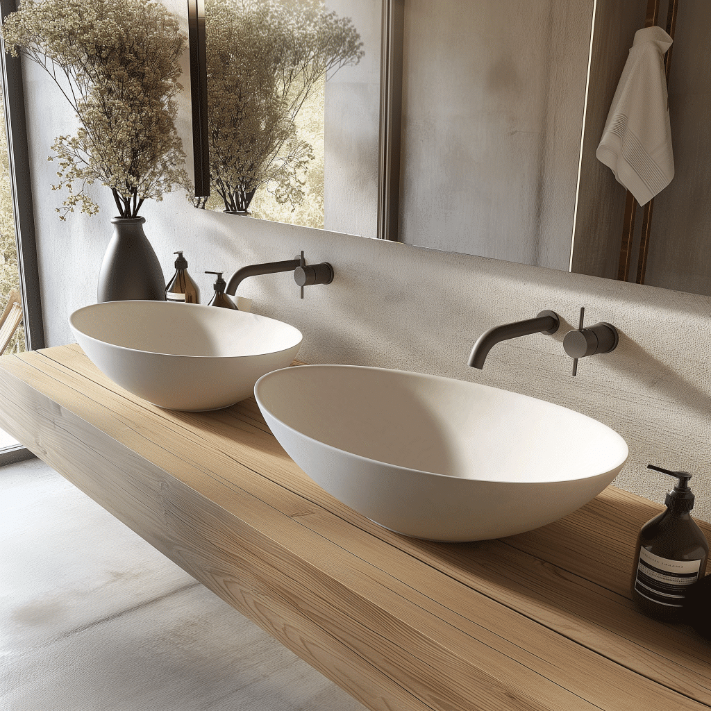 Chậu rửa mặt đá nhân tạo DRS118 màu trắng mờ đặt bàn, thiết kế oval hiện đại